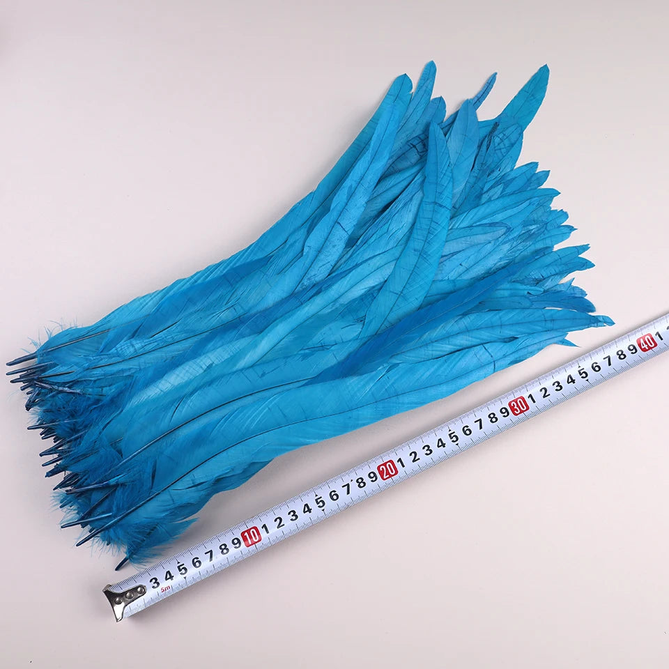 50Pcs 35-40cm Rooster Tail Feathers for Crafts Carnival Accessories Natural Long Plumes Chicken Decoration Feather Headdress