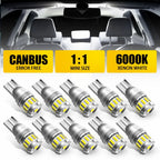AUXITO 10x W5W T10 LED Bulbs Car Parking Position Lights Canbus Interior Light 6500K 168 194 For BMW VW Mercedes Audi A3 A4 E60