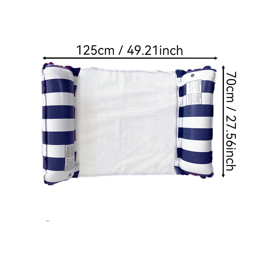 Inflatable Foldable Floating Row Swimming Pool Party Water Hammock Air Mattresses Pvc Stripe Water Floating Inflatable Mat