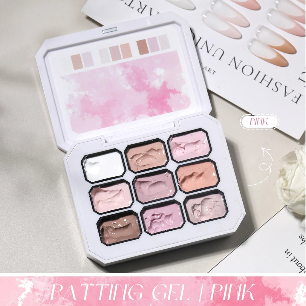 9-color solid nail polish, pink, Macaron painting glue, high saturation popular solid nail polish, used for nail art