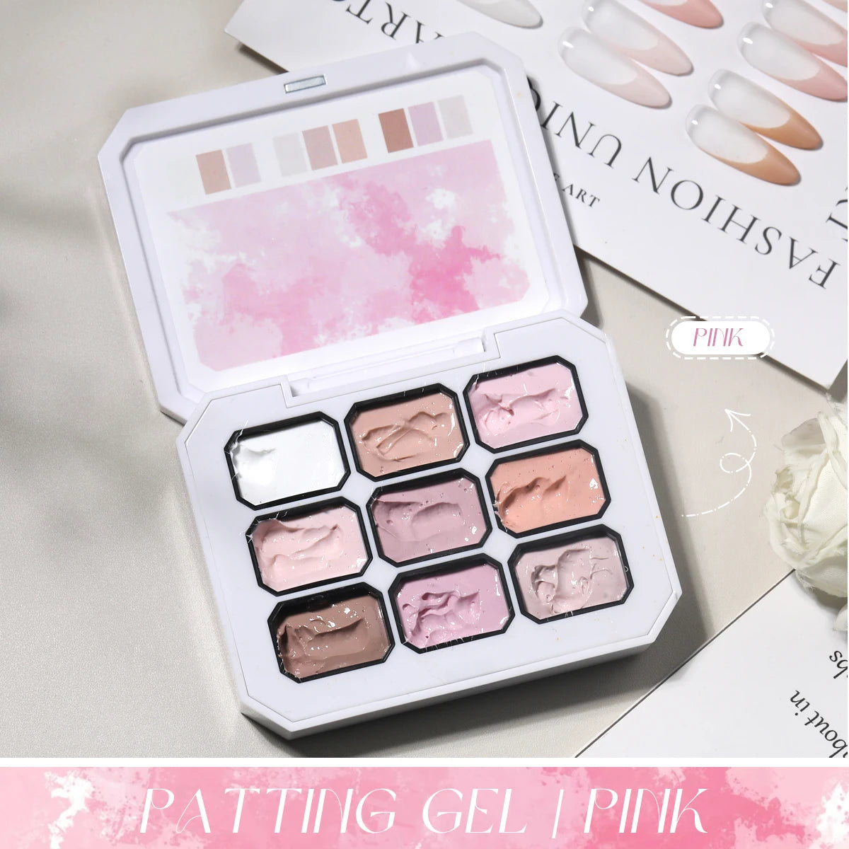 9-color solid nail polish, pink, Macaron painting glue, high saturation popular solid nail polish, used for nail art