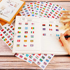 6 Sheets World Flag Stickers Self-Adhesive 192 Countries PVC Planner Travel Stickers Face Stickers for Theme Parties Journal