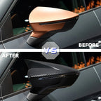 2pcs Car Side Door Rear View Mirror Cover Cap Add on For SEAT Leon MK3 5F ST FR Cupra Ibiza Mk5 Arona KJ7 2017-2020