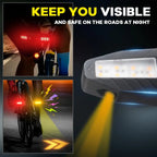 Electric Scooter Turn Signal Rear Light Remote E-bike Tail Light Lamp Rechargeable USB Red/Yellow Light Scooter Accessories