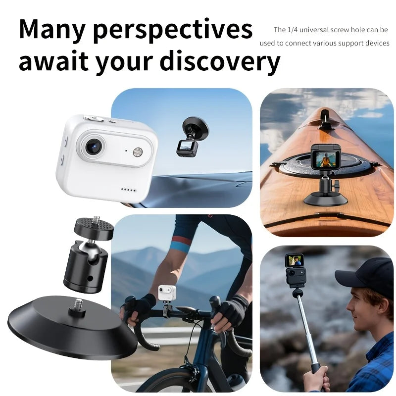 4K HD Thumb Action Camera with Flip Screen, 32GB, Wide-Angle, Anti-Shake, USB Charging