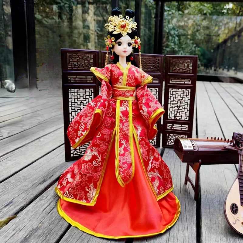 30cm Chinese Style Girl Doll with Removable Ancient Dress, 11 Joints, 1pc