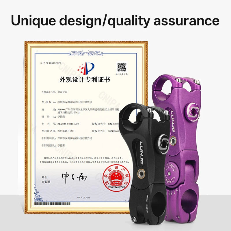 LUNJE Shock Absorber Bike Stem 31.8 MTB Handlebar Riser Extension Adapter 3D Forging Aluminum Alloy Bicycle Accessorie 100/140mm