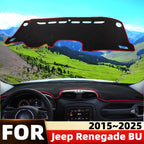 Jeep Renegade BU 2015-2025 Dashboard Cover Mat Anti-UV Sun Shade Pad, Black/Red