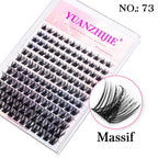 YUANZHIJIE Individual Eyelashes Makeup Cilios Cluster Eyelash Extension Wispy C/D Curling Volume Black Soft False Eyelash Makeup