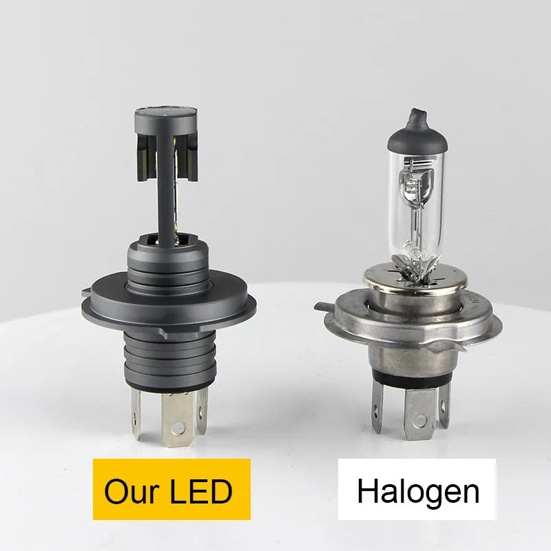 H4/9003 LED headlight bulbs 2pcs white 6000K fanless high/low beam for Toyota Yaris 2006-2014