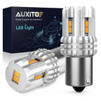 AUXITO 2Pcs P21W Ba15s LED Reverse Light Bulbs 6000K White Car 1156 7506 LED DRL Tail Turn Signal Lamp 3020SMD Yellow Amber 12V