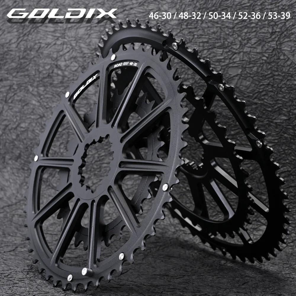 GOLDIX 53-39T 52-36T 50-34T 48-32T 46-30T specification road bicycle crankset chainring suitable for SHIMANO and SRAM 10 11S 12S