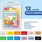Acrylic Brush Markers Set with Portable Case, Liquid Ink Art Acrylic Paint Markers Set for Art and DIY Craft