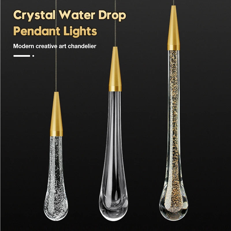 Crystal LED pendant light hanging ceiling lamp, A/B/C style, warm white or cold white