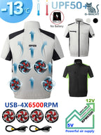 G-MACHT Summer Cool Vest Wearable Cooling Fan Vest Air-conditioned Clothes Usb Cooling For Outdoor Work Fishing Short Sleeve