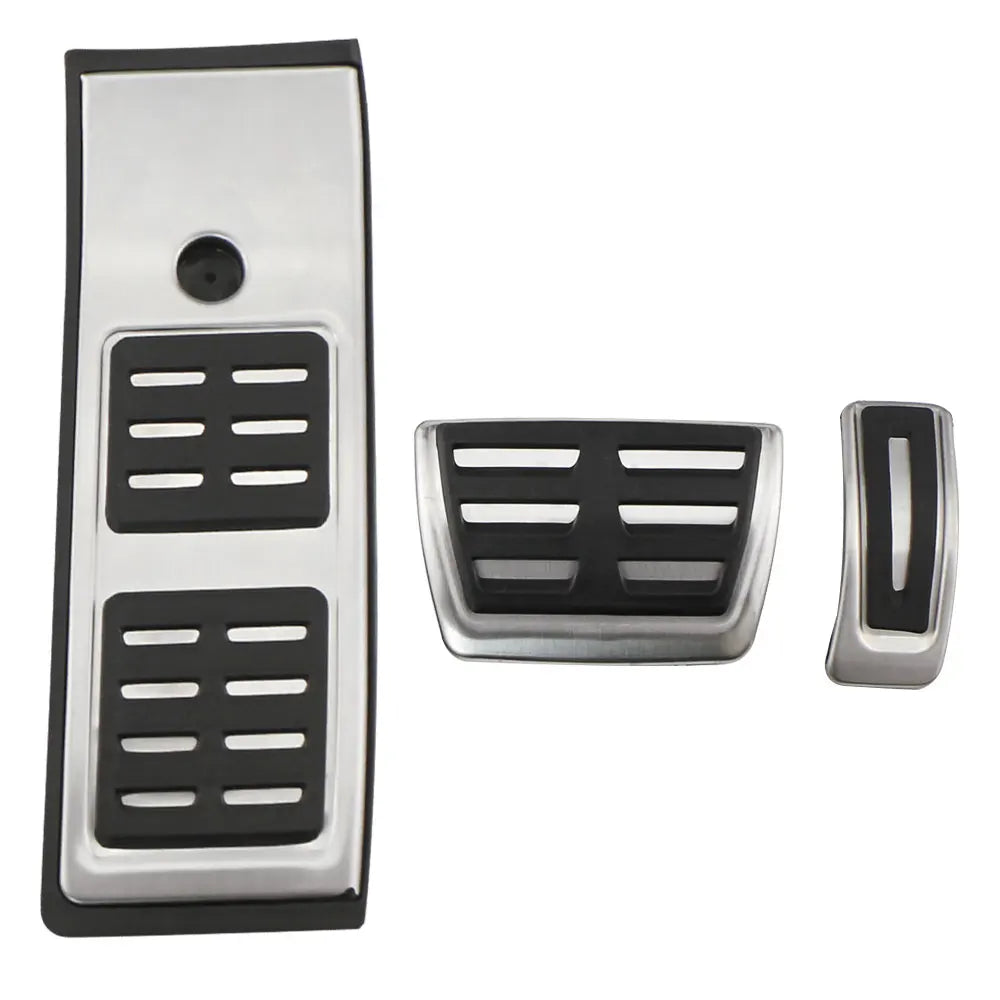 Audi Q5 FY 2018-2022 LHD Stainless Steel Pedal Covers Set, AT/MT with Foot Rest