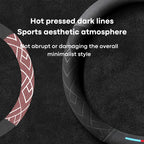 Car Steering Wheel Covers Cowhide Suede Steering Wheel Cover Wrap Universal 37-38cm Breathable Steering Covers Car Accessories