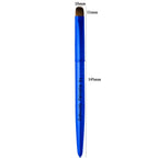 French nail art brush for acrylic & UV gel, elegant handle, blue/red/light gold styles
