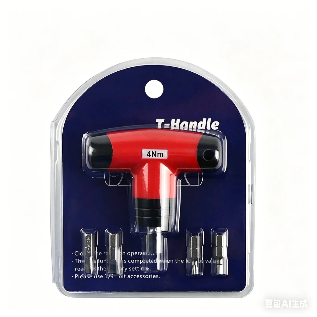 1- 6 N.M T-type Fixed Torque Scewdriver Preset Torque Wrench Tools with 4 Batch Heads 5% Accuracy 6.35mm