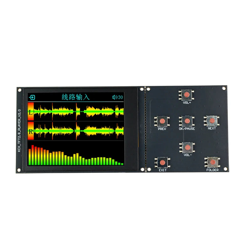 2.8-inch TFT Color Screen Bluetooth MP3 Lossless Digital Audio Player Decoder Board Module with I2S Output