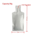 100pcs Bottle Shaped Small Sample Bag Food Grade Aluminum Foil Packaging Pouches for Juice Liquid Beverage Drinking 10g 30g 50g
