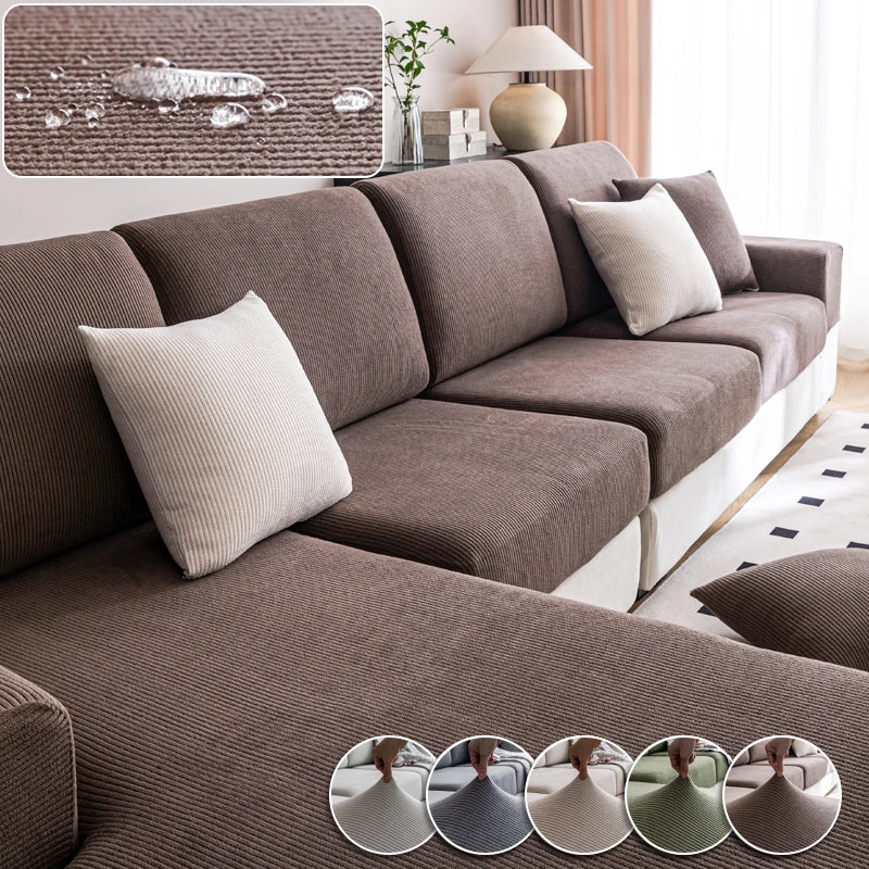 Waterproof Sofa Cover Luxury Adjustable Elastic Couch Cover for Living Room Sofa Seat Cover 1 2 3 4 seater l shaped full set