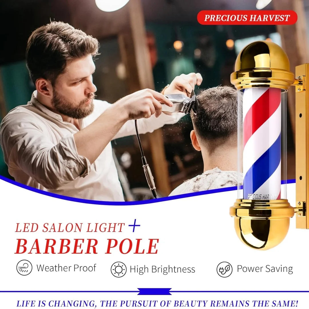 Hairdressing Entrance Lamp Barber Shop Cylindrical Rotating Sign Light Outdoor Shop Name Exclusive Prop Lighting Tool