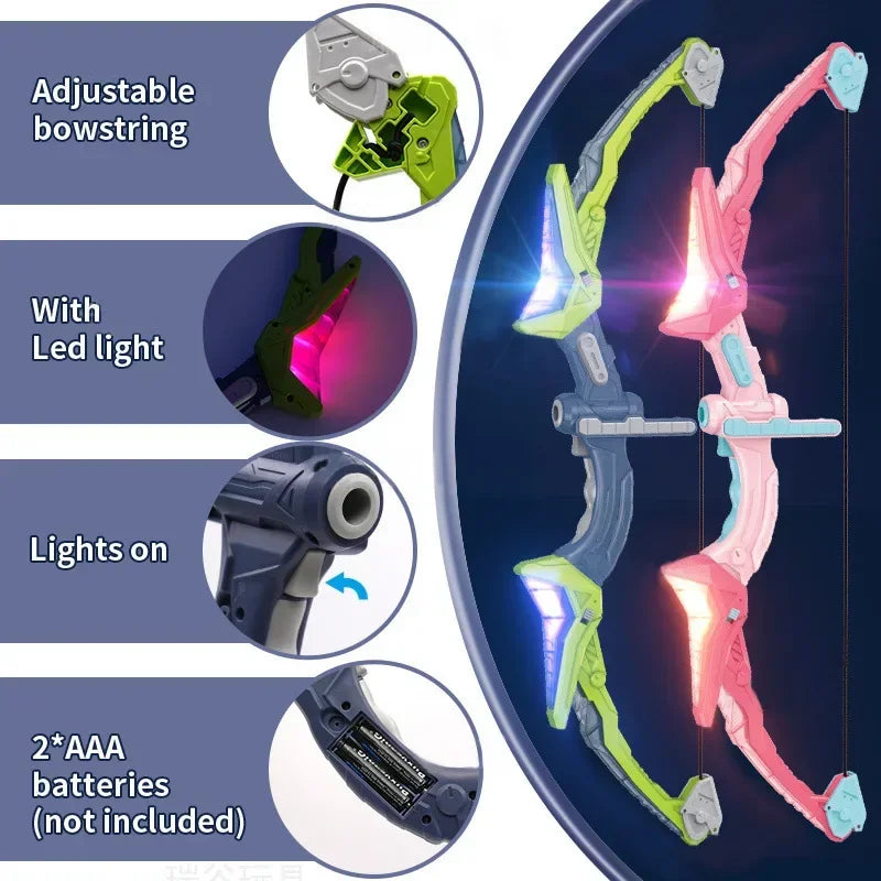 Bow and Arrow Set Light Up Archery Toy Kids Outdoor with Standing Target Birthday Gifts Indoor Games Toys Children New Year Gift