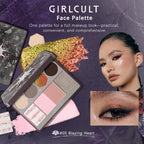 Girlcult Face Palette(04-06),Multi-Purpose,Fine Powder Texture,Smooth & Minimal Fallout,3D Sculpting Effect,Luxury Makeup