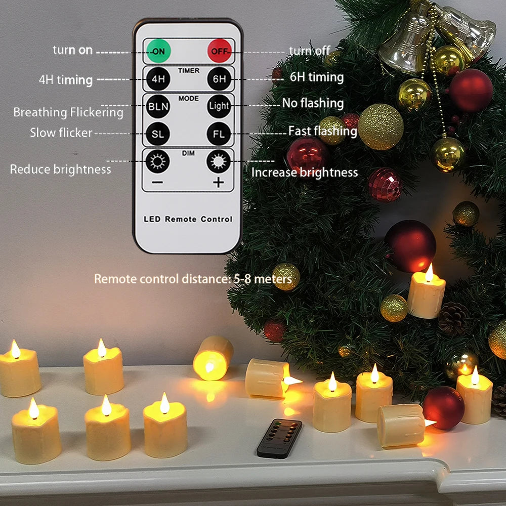 Realistic Flickering Flame LED Candle USB Rechargeable with Remote Waterproof 8H Timer for Wedding Holiday Home Decor Gift Set