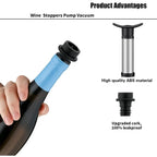 Wine Saver Vacuum Stoppers,Vacuum  Pump Preserver Wine Saver Reusable Bottle Sealer Keeps Wine Fresh, Set of 24, Black