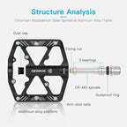 GEWAGE CNC Aluminum Alloy Bicycle Pedals Reflectors MTB Road Bike Pedals Non-Slip Cycle Pedals Platform Cycling Accessory