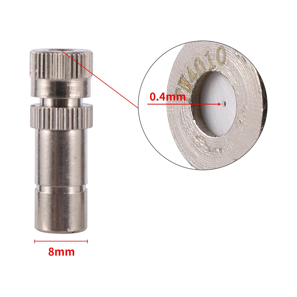 50Pcs Sprayer Nozzle 8mm 0.2~0.6mm Misting Fog Machine Cooling Landscape Dust Removal Disinfection Humidify Water Nebulizer