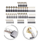 60Pcs Electric Motor Carbon Brushes Electric Hammer Drill Replacement Graphite Brush    For Angle Grinders Power Tool 10 Sizes