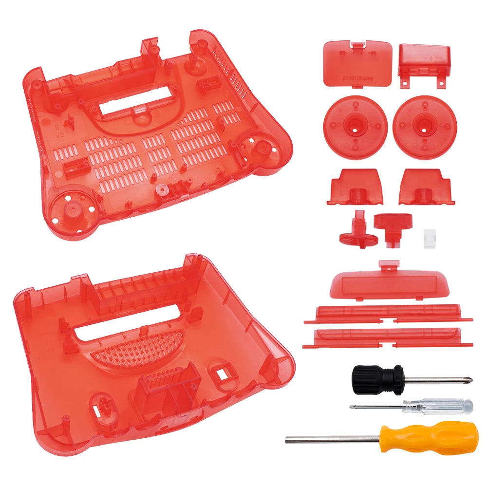 Bitfunx Replacement Plastic Shell Translucent Case for N64 Nintendo 64 Replacement Case Transparent Boxes