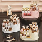 360° Rotating Vanity Makeup Organizer with Brush Holder, Large Spinning Cosmetic Storage for Skincare, Perfumes and Lotions