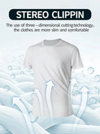Round Neck T-Shirt 7-Piece White Ultra-Light Men's Quick-Drying Breathable Sweat-Absorbent Shirt Suitable for Fitness Gym and Ru