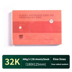 20 Sheets Baohong 200g/300g Watercolor Sketchbook 100% Cotton Watercolor Paper Sealing Pad 32K 16K 8K Water Color Drawing Book