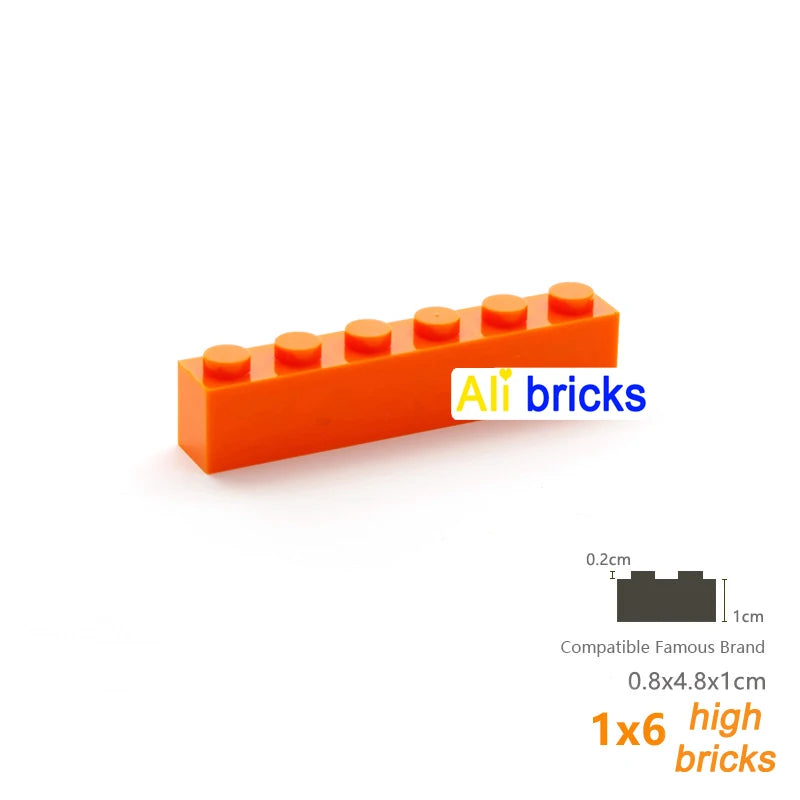20pcs/lot Bulk Blocks Building Bricks Thick 1X6 Educational Assemblage Construction Toys for Children Size Compatible With 3009