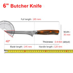 6 Inch Damascus Steel Boning Knife, Yellow Handle, Meat Cutting Fillet Butcher Knife