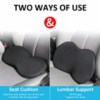 2 In1 Multifunctional Cushion Universal Memory Car Lumbar Pillow Support Driver Back Pain Relief Increased Height Buttocks Pad