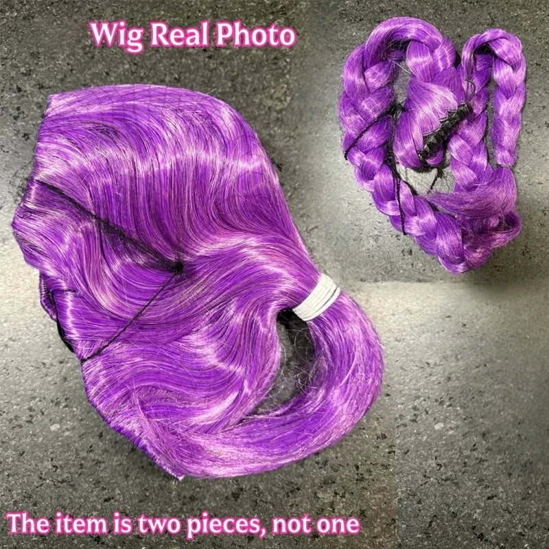 Movie Kpop Anime Cosplay Wigs Purple Black Red Long Hair Heat Resistant Synthetic Wigs Carnival Props