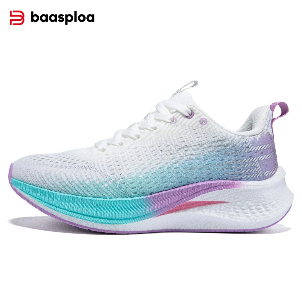 Baasploa Carbon Plate Running Shoes, Cushioned Anti-Slip Breathable Sneakers, EU 41-45