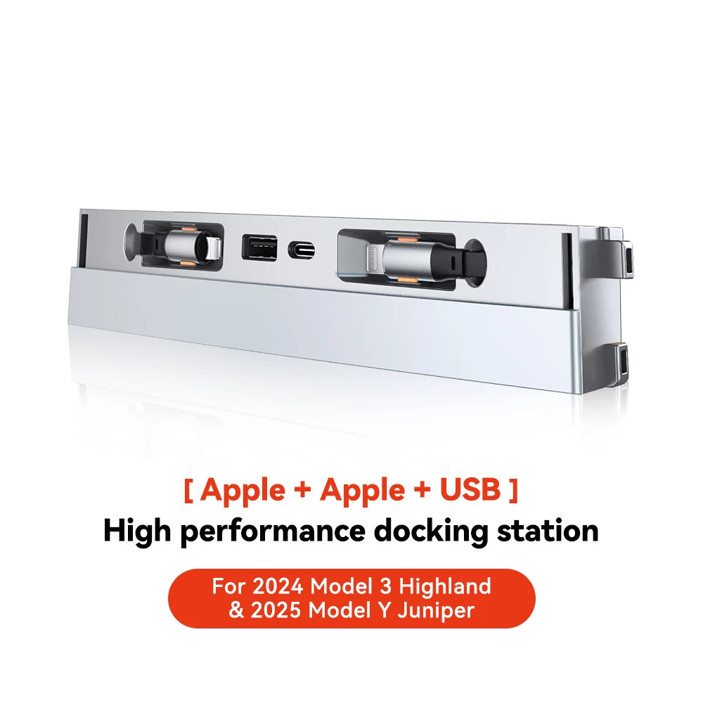 YZ For Tesla Model 3 Highland Model Y Juniper 2026 54W Quick Charger USB Shunt Hub Intelligent Docking Station Car Adapter Power