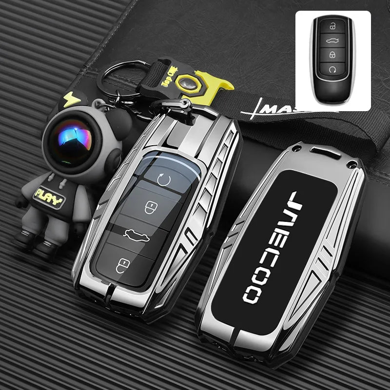 Car Zinc Alloy Silicone Key Case Holder Cover Chain For Chery JAECOO Omoda 5 Tiggo 7 8 9 Plus Pro Arrizo 6 8 Car Styling Remote