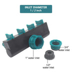 4-Way Water Splitters 1" to 3/4" to 1/2" Thread European Standard Thread Garden Irrigation Watering Connector Fittings Valve