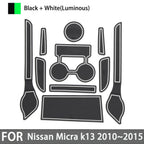 for Nissan Micra k13 2010 2011 2012 2013 2014 2015 Anti-slip Rubber Mat Door Groove Cup Gate Slot Pad Car Stickers Accessories