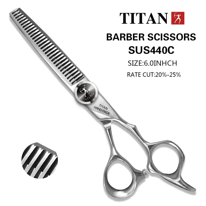 Titan thinning hair scissors stainless steel salon shears, 6.0 inch (1pc)