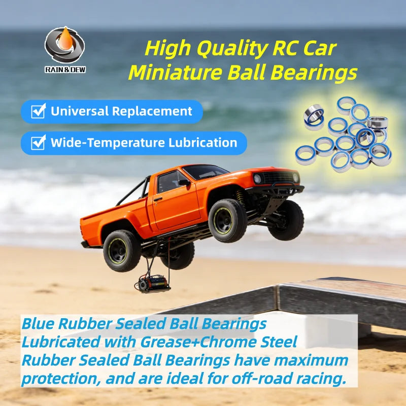 10P 6700RS Bearing ABEC-7 10x15x4 mm Thin Section 6700-2RS Ball Bearings 6700 2RS With Blue Sealed For Hobby Electric RC Car