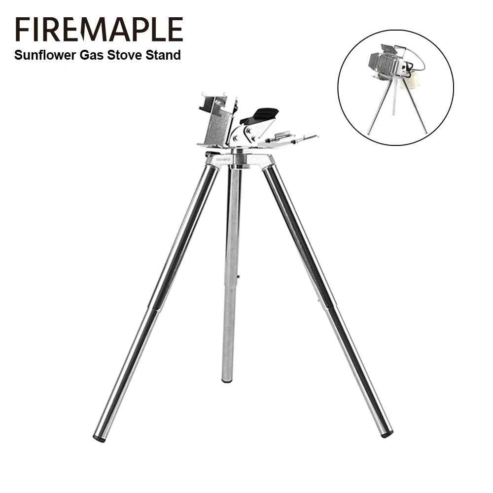 Fire-Maple Sunflower Gas Stove Stand 1/4'' Screw Lightweight Gas Heater Tripod Stainless Steel Outdoor Burner Holder for Camping